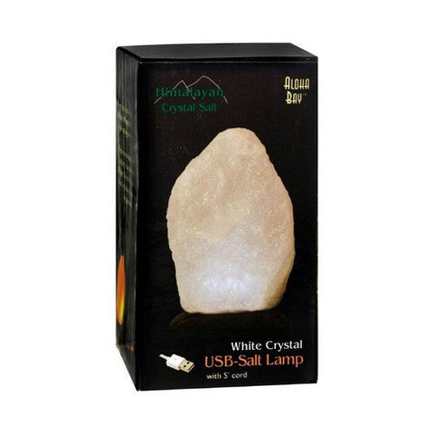 Aloha Bay, Himalayan Crystal Salt White Usb Lamp 4 Inches, 1 Count Aloha Bay