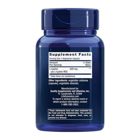 Life Extension, L-Lysine, 620 mg, 100 Vcaps Life Extension