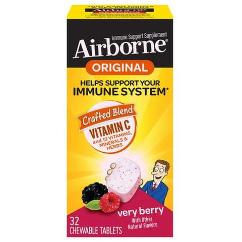 Airborne, Immune Support Chewable Tablets Very Berry, 32 Count Airborne