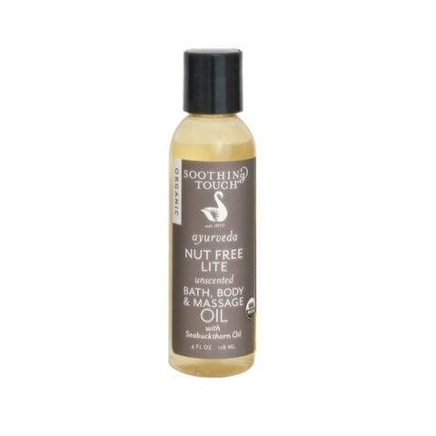 Soothing Touch, Bath Body & Massage Oil, Nut Free Lite 4 oz Soothing Touch