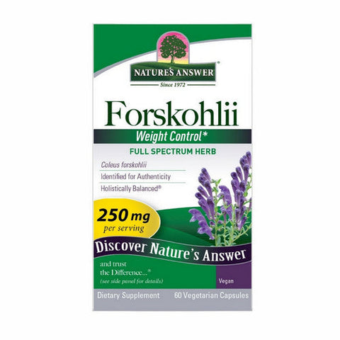 Nature's Answer, Forskohlii, 250 Mg, 60 Veg Caps