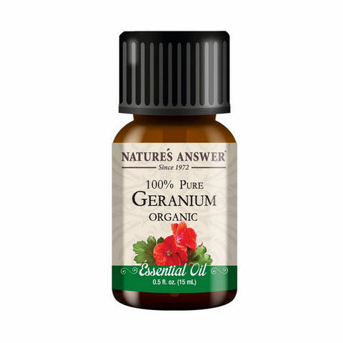 Nature's Answer, Pure Organic Essential Oil Geranium, 0.5 Oz