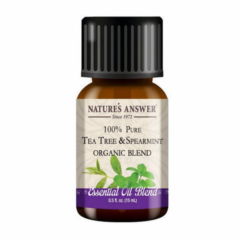 Nature's Answer, Pure Organic Essential Oil Blend Tea Tree And Spearmint, 0.5 Oz