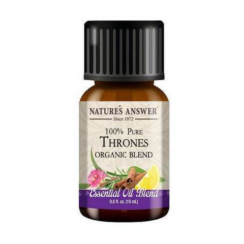 Nature's Answer, Pure Organic Essential Oil Blend Thrones, 0.5 Oz
