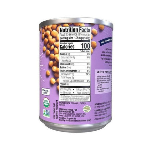 Westbrae, Organic Lentil Beans Fat Free, 15 Oz(Case Of 6)