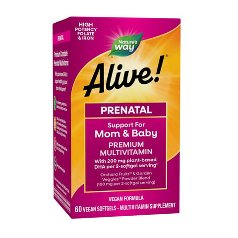 Alive! Premium Prenatal Multivitamin 60 Softgels by Nature's Way