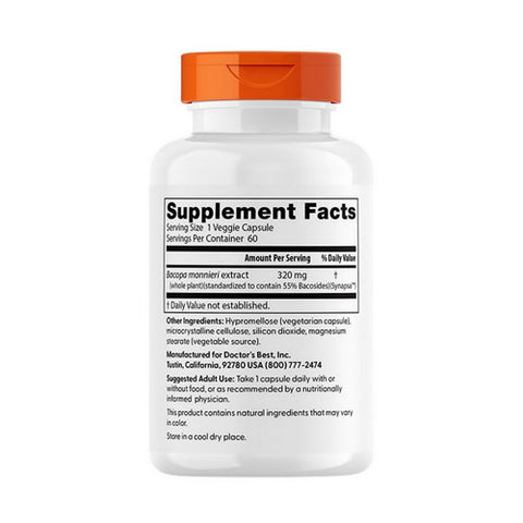 Doctors Best, Bacopa With Synapsa, 320 mg, 60 Veggie Caps Doctors Best