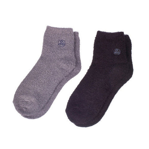 Earth Therapeutics, Aloe Moisture Aloe Socks Gray Plaid, 2 Pairs