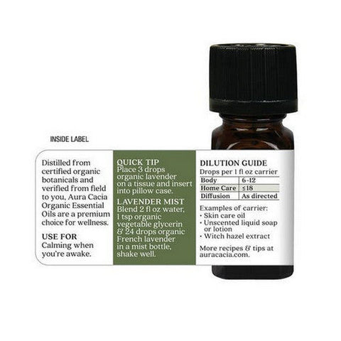 Aura Cacia, Organic Essential Oil, French Lavender .25Oz Aura Cacia