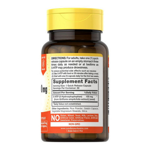 Sundance, 5-Htp, 100 Mg, 50 Caps Sundance