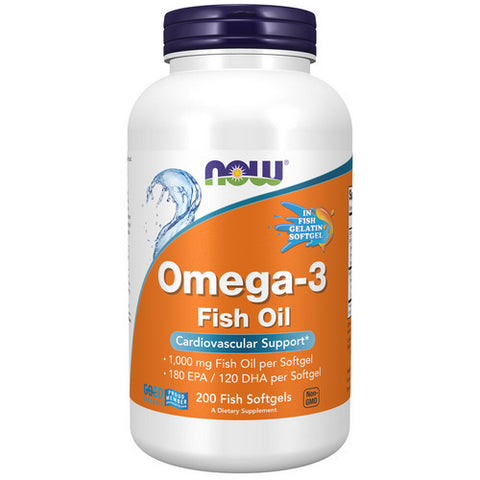 Omega-3 Molecularly Distilled Fish Softgels 200 Softgels by Now Foods