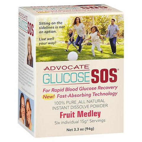 Advocate, Glucose Sos Instant Dissolve Powder Fruit Medley, 3.3 Oz Advocate