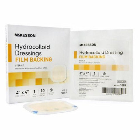 McKesson, Hydrocolloid Dressing Film Backing 4 X 4 Inch Square Hydrocolloid Film, Case Of 10 McKesson