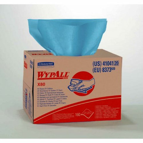 Task Wipe WypAll X80 Heavy Duty Blue NonSterile Cellulose / Polypropylene 12-1/2 X 16-4/5 Inch Reusa Case of 160 by Kimberly Clark