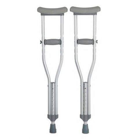 Underarm Crutches McKesson Aluminum Frame Child 175 lbs. Weight Capacity Push Button / Wing Nut Adju 1 Pair by McKesson
