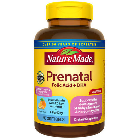 Nature Made, Prenatal Folic Acid + Dha, 90 Softgels Nature Made