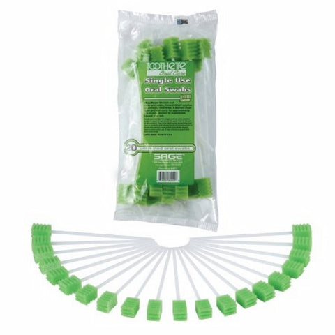 Sage, Plus Oral Swab Untreated Foam Tip, 1 Pack Sage