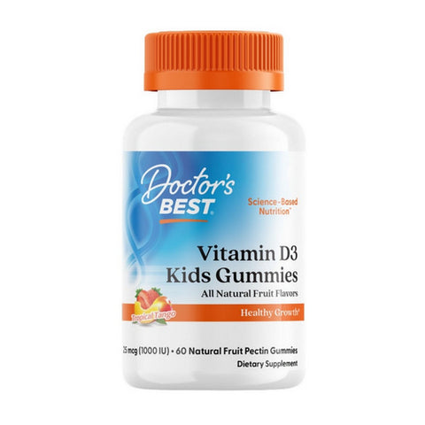 Kids Vitamin D3 Gummies All Natural Fruit 60 Pectin Gummies by Doctors Best