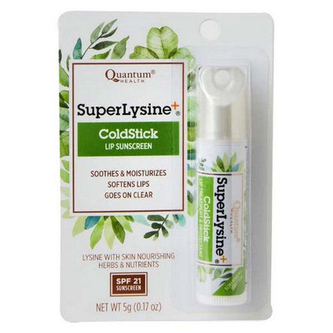 Quantum Health, Super Lysine Plus ColdStick Lip Protectant And Treatment, Cold Stick SPF21 5 GM Quantum Health