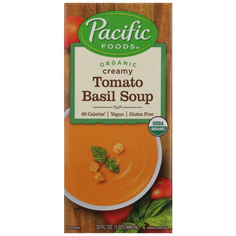 Pacific Foods, Soup Vgn Tomato Basil Org, Case of 12 X 32 Oz Pacific Foods