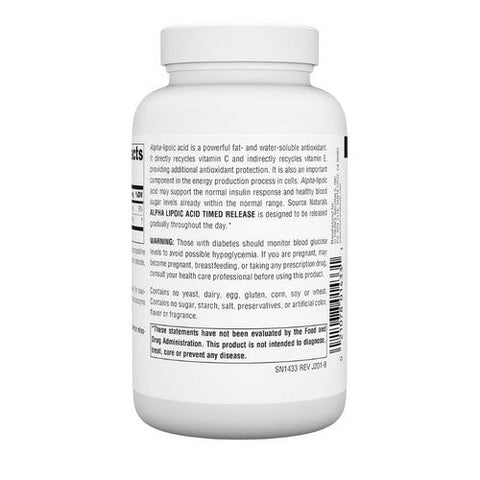 Source Naturals, Alpha Lipoic Acid, 300 MG, Timed Release 120 Tabs Source Naturals
