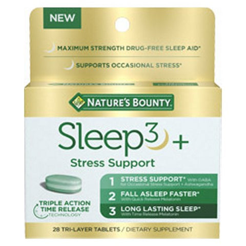 Nature's Bounty Sleep3 + Stress Support Tri-Layer 28 Tabs by Nature's Bounty