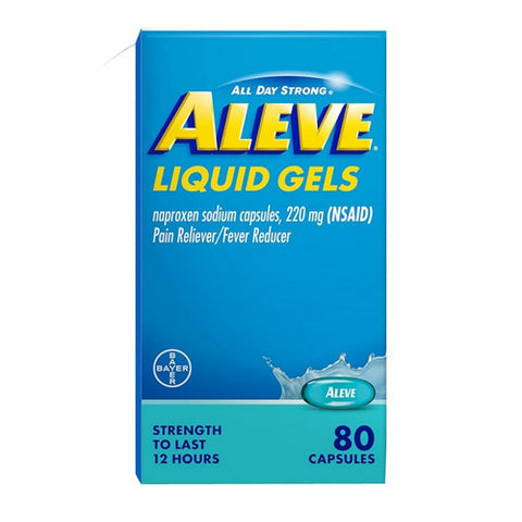 Naproxen Sodium Pain Reliever Fever Reducer Liquid Gels 80 Liquid Gels by Aleve