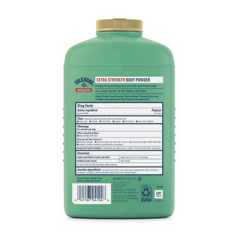 Gold Bond, Medicated Menthol 0.8% Body Powder Extra Strength, 10 Oz Gold Bond
