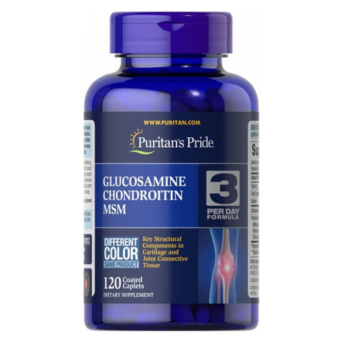 Puritan's Pride, Double Strength Glucosamine Chondroitin & MSM Joint Soother, 120 Caplets Puritan's Pride
