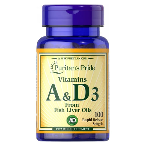 Vitamins A & D 5000/400 IU 100 Softgels by Puritan's Pride