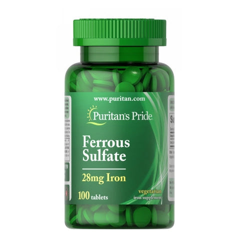 Puritan's Pride, Iron Ferrous Sulfate, 28 mg, 100 Tablets Puritan's Pride