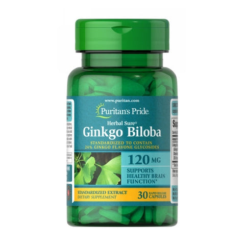 Puritan's Pride, Ginkgo Biloba Trial Size, 120 mg, 30 Capsules Puritan's Pride