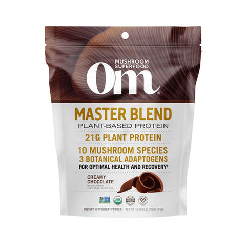 Om Mushrooms, Mushroom Master Blend Chocolate Protein, 19.26 Oz Om Mushrooms