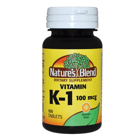 Nature's Blend, Vitamin K1 (Phytonadione), 100 mcg, 100 Tabs Nature's Blend