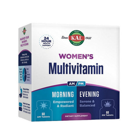 Kal, Women'S Multivitamin Morning And Evening, 2 Pack, 60 Tablets