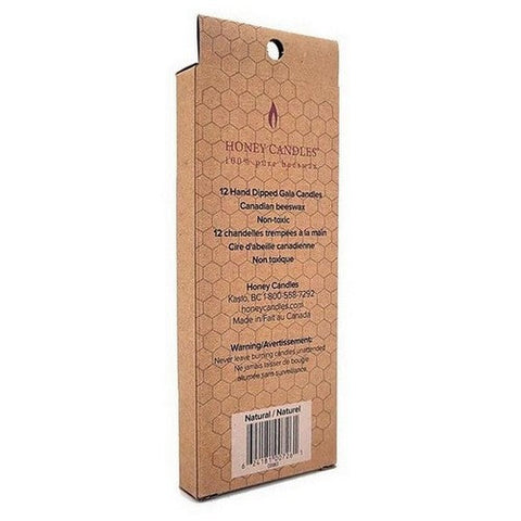 Honey Candle Co., Gala Beeswax Candles Natural, 12 Count