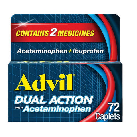 Advil, Dual Action Pain Reliever Caplets, 72 Caps Advil