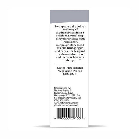 Nature's Answer, Methyl B12 2500 Liquid Spray Raspberry, 1 Oz Nature's Answer