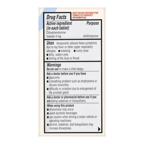 Foster And Thrive, Allergy Relief Chlorpheniramine Maleate, 4 Mg, 100 Tabs Foster And Thrive