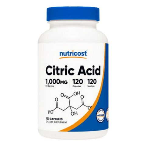 Nutricost, Citric Acid Capsules, 1000 Mg, 120 Count