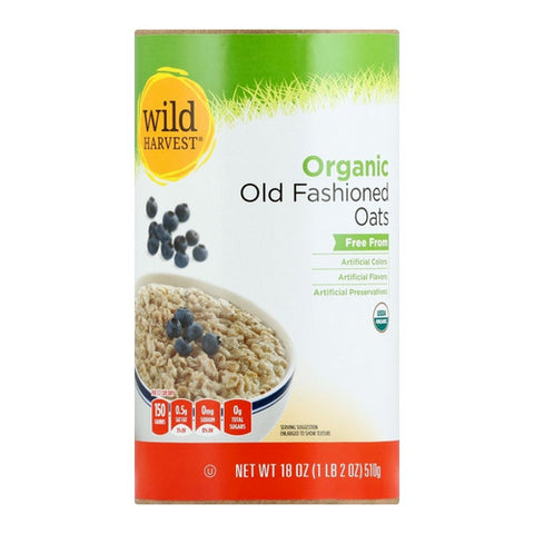 Organic Old Fashioned Oats 18 Oz (Case Of 12) by Wild Harvest