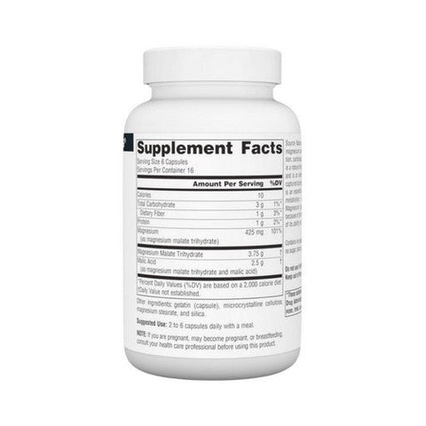 Source Naturals, Magnesium Malate, 625 Mg, 100 Caps Source Naturals