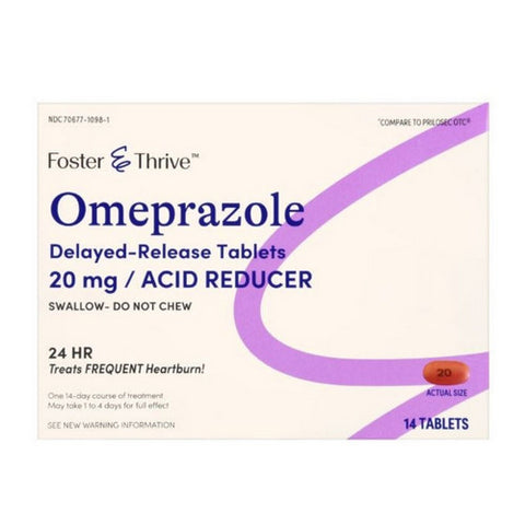 Foster And Thrive, Omeprazole Delayed Release, 20 Mg, 14 Capsules Foster And Thrive