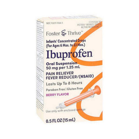 Foster And Thrive, Ibuprofen Infants' Concentrated Drops Berry, 50 Mg, 0.5 Oz Foster And Thrive