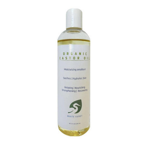 White Egret, White Egret Organic Castor Oil, 12 Oz White Egret