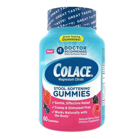 Colace, Stool Softening Dietary Gummies, 60 Count