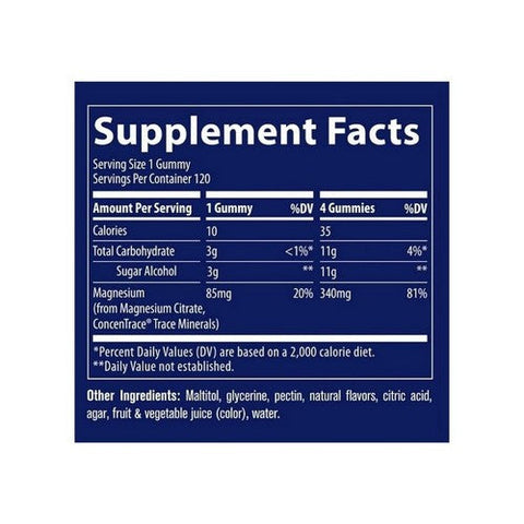 Trace Minerals, MagnesiumÂ Gummies Sugar Free Mixed Berry, 120 Count Trace Minerals