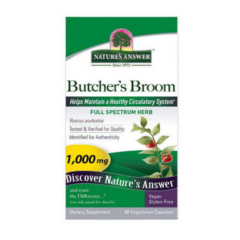 Nature's Answer, Butchers Broom Root, 1000 Mg, 90 Veg Caps Nature's Answer