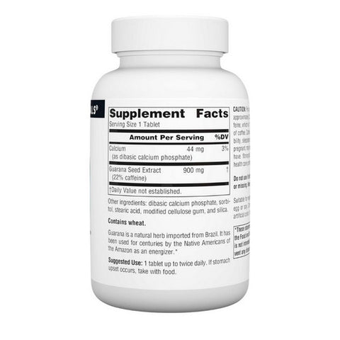 Source Naturals, Guarana Energizer, 900 Mg, 60 Tabs Source Naturals