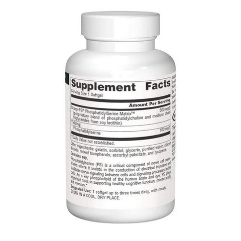 Source Naturals, Phosphatidyl Serine, 500 mg, Matrix Softgel 30 Sg